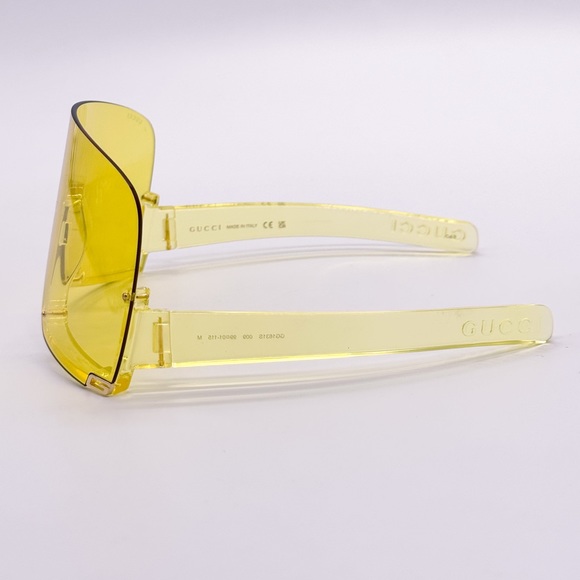 NEW GUCCI GG1631S 009 YELLOW SHIELD UNISEX SUNGLASSES GUCCI WOMEN EYEWEAR - Picture 6 of 11